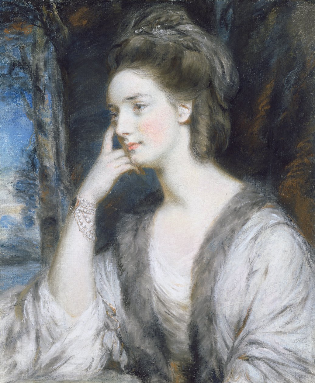Lady Watkin Williams-Wynn (penna och pastell förhöjd med kroppsfärg på papper) av Daniel Gardner