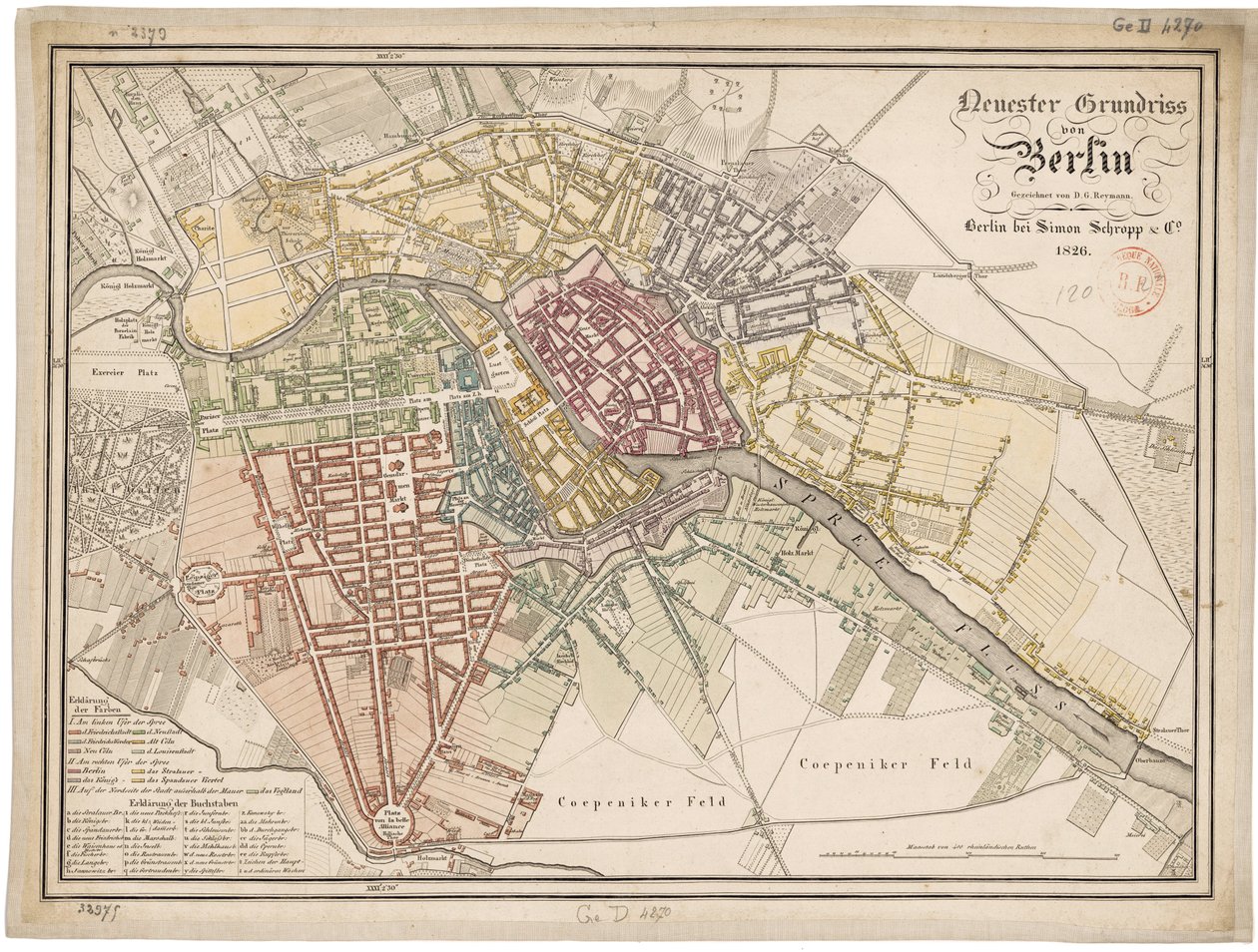 Neuester Grundriss von Berlin av Daniel Gottlob Reymann