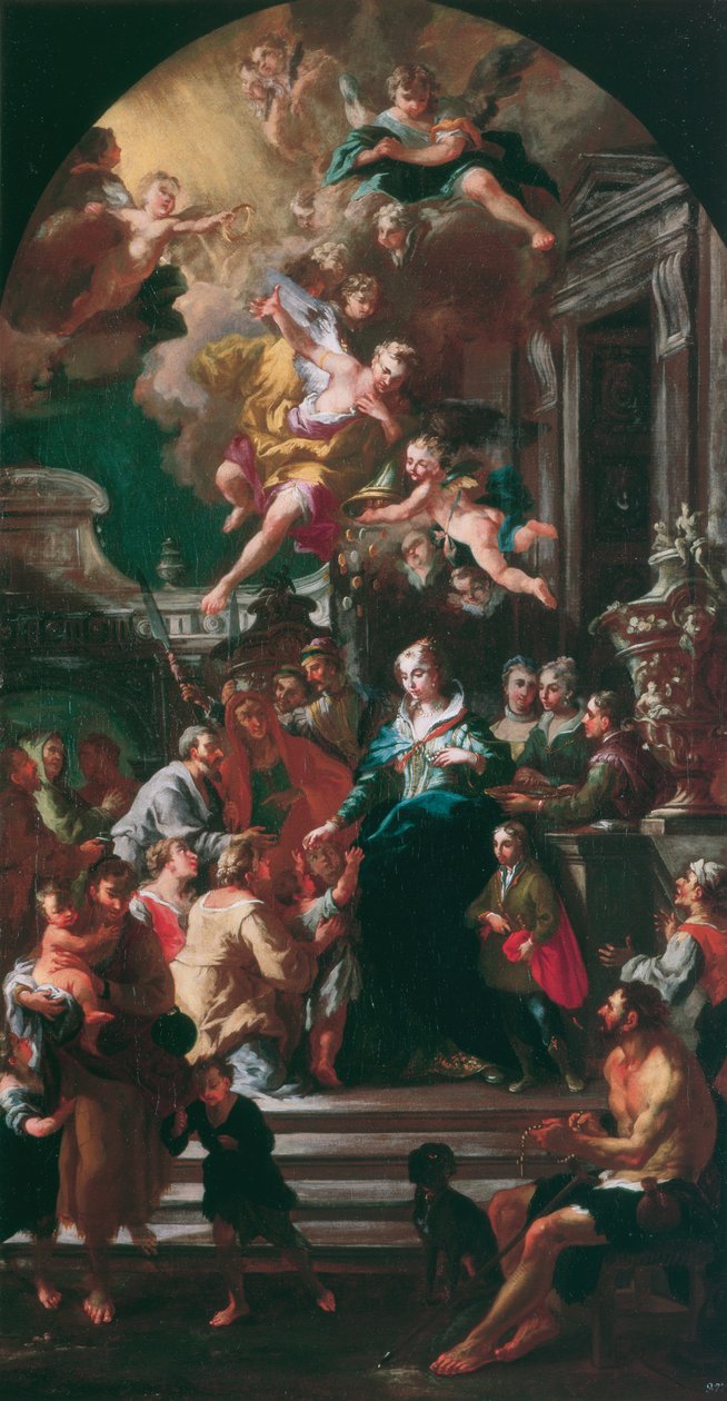 Almos donation av St Elisabeth i Portugal av Daniel Gran