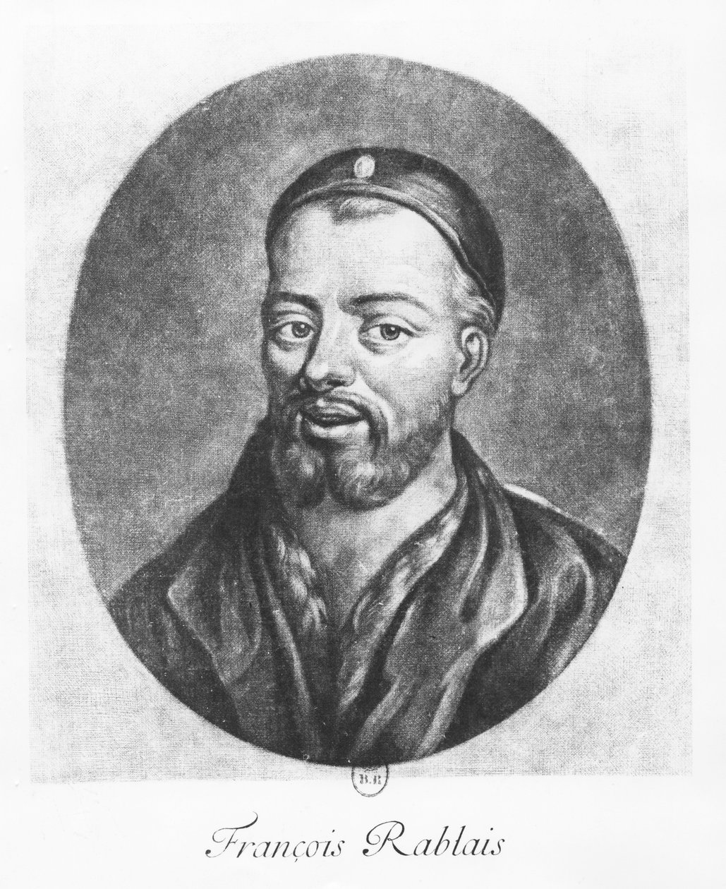 Porträtt av François Rabelais (gravyr) av Daniel I Sarrabat