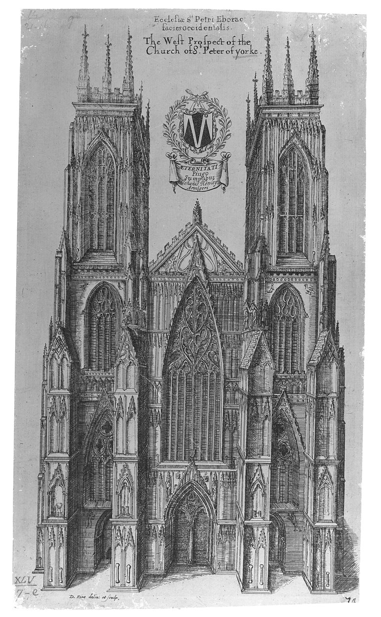 Det västra perspektivet av kyrkan St Peter i York av Daniel King