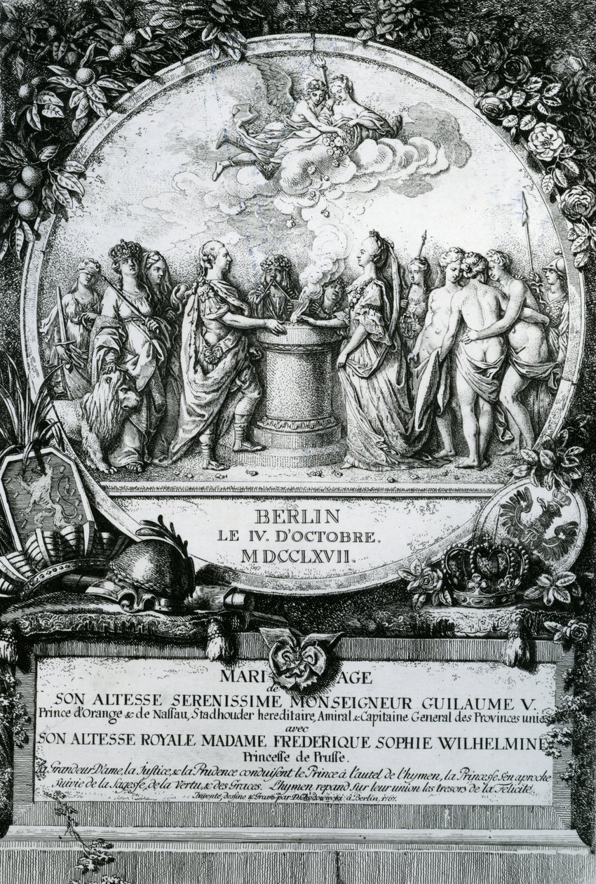 Prinsessan Frederica av Preussens äktenskap med William V, Prins av Orange, 1767 av Daniel Nikolaus Chodowiecki
