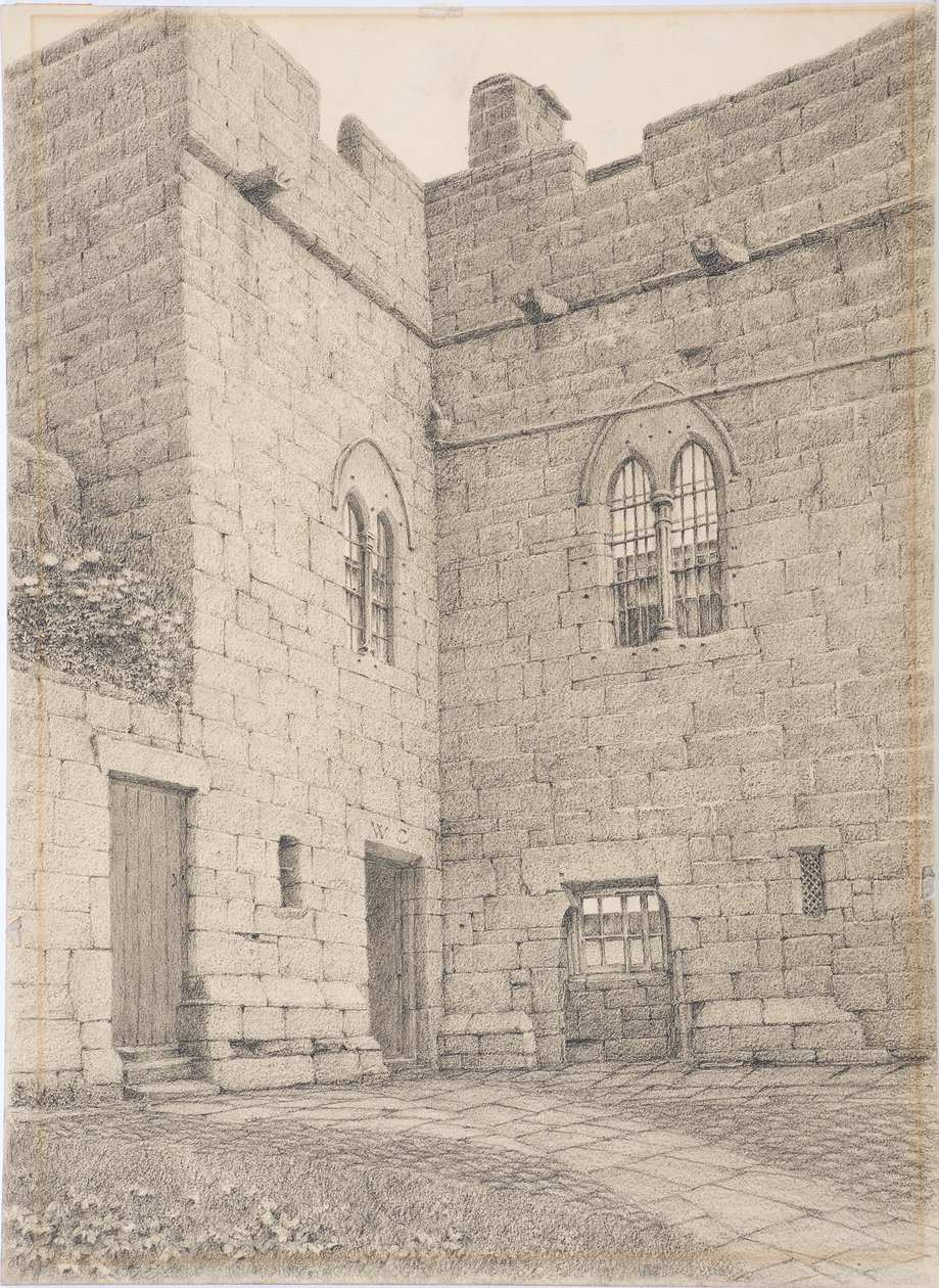 Aydon Castle, ca 1916 (kol på kort) av Daniel Oliver