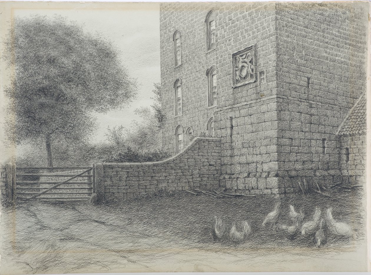 Cockle Park, Northumberland, ca 1916 (kol på papper) av Daniel Oliver