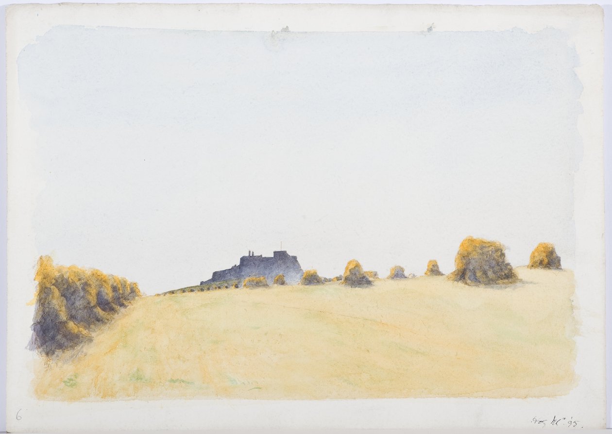 Lindisfarne, 1895 (bläck, penna och wc på papper) av Daniel Oliver