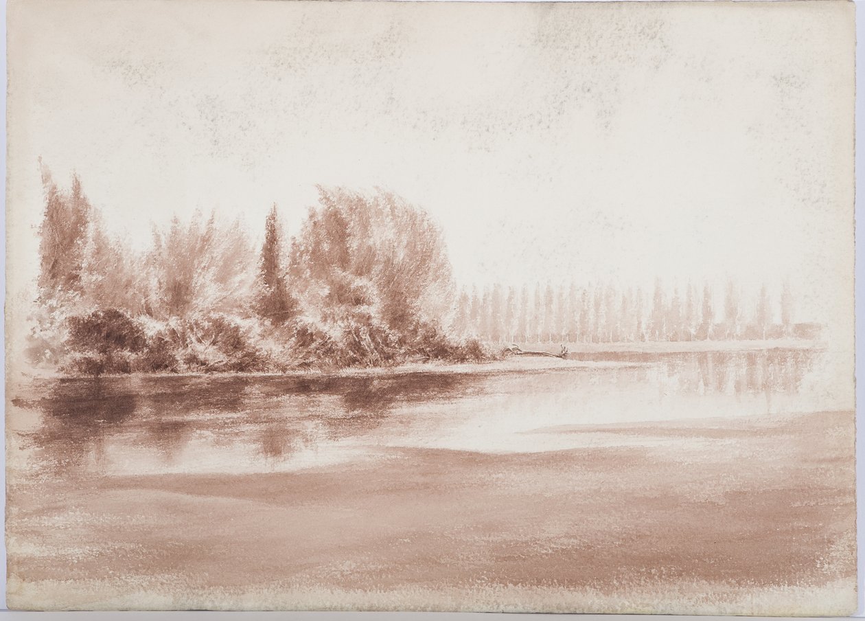 På Loire (penna och wc på papper) av Daniel Oliver