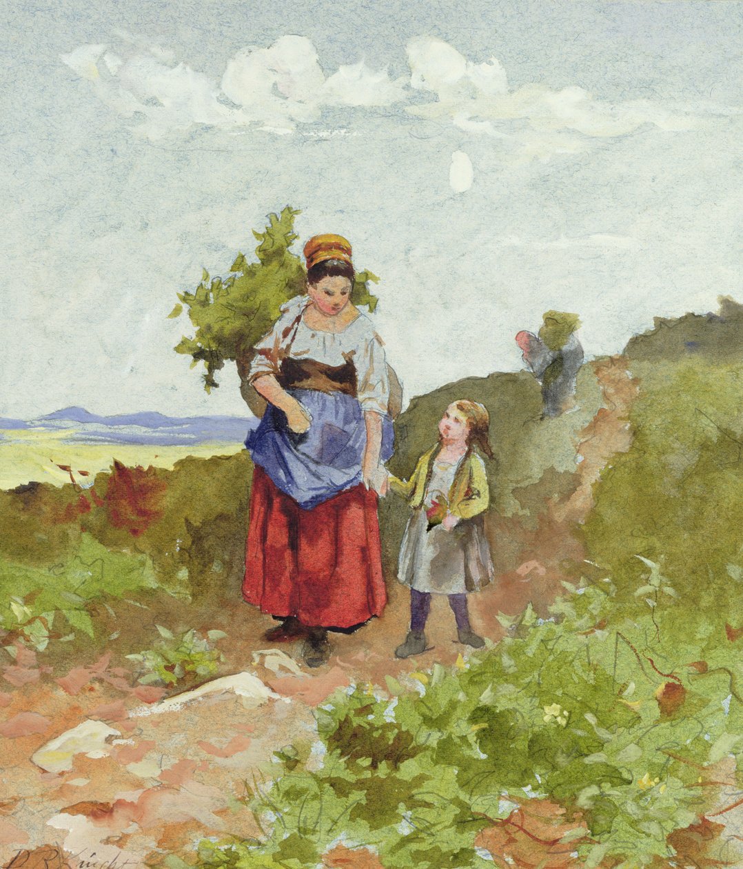 Franska bönder på väg av Daniel Ridgway Knight