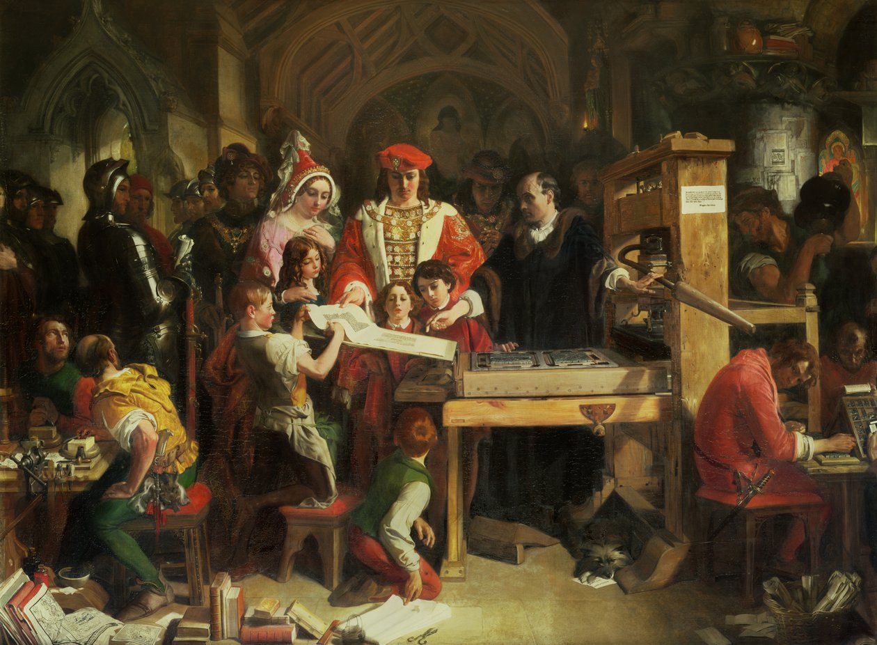 Caxtons tryckpress av Daniel Maclise