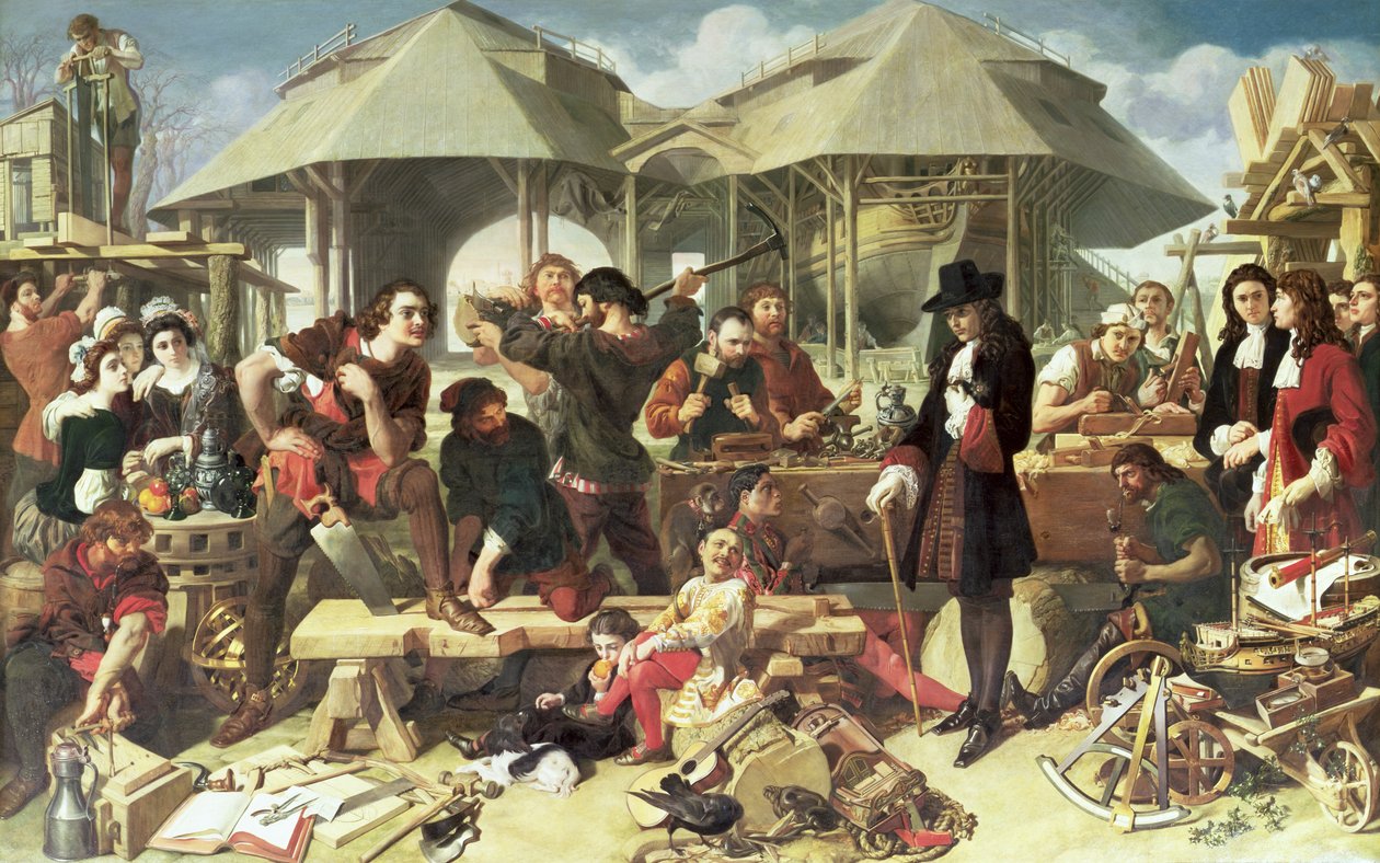 Peter I, the Great (1672-1725) vid Deptford Dockyard av Daniel Maclise