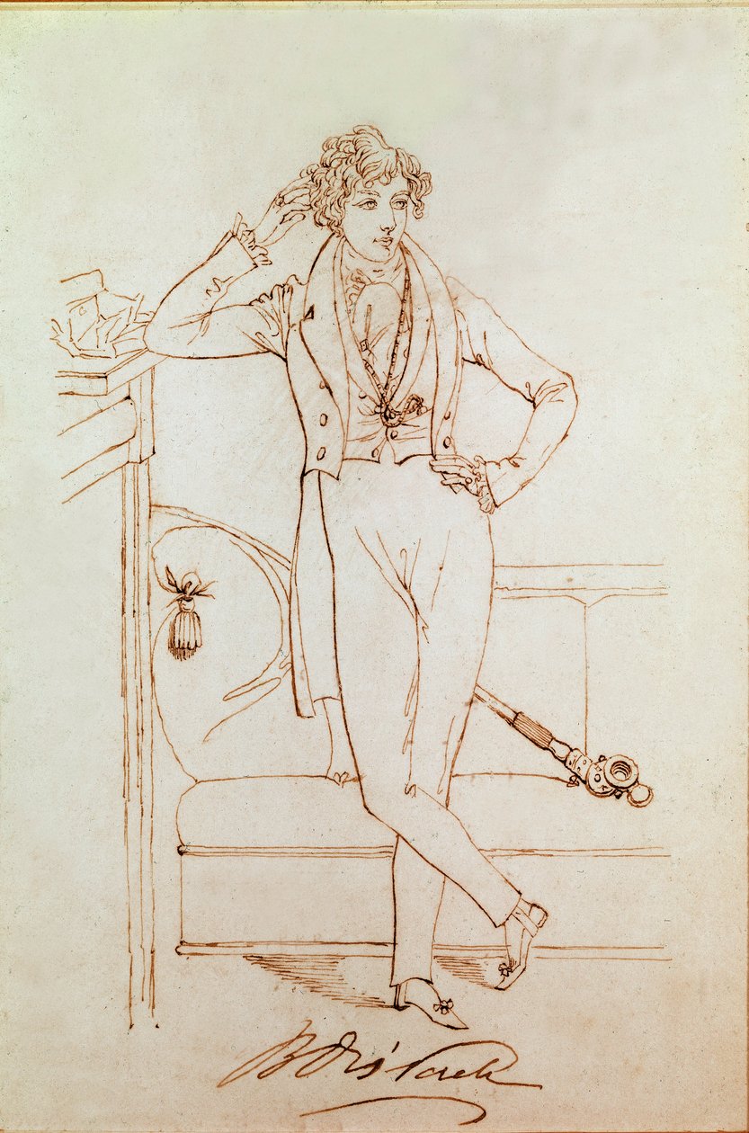 Porträtt av Benjamin Disraeli, brittisk politiker och grundare av det konservativa partiet av Daniel Maclise