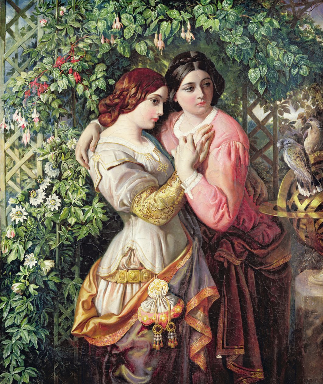 Rosalind och Celia, ca 1845 (olja på duk) av Daniel Maclise