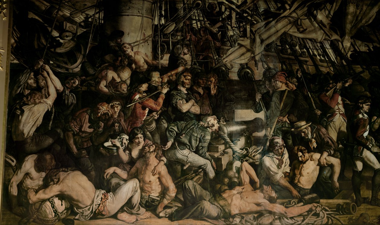 The Death of Nelson, detalj av det nedre däcket av Victory av Daniel Maclise