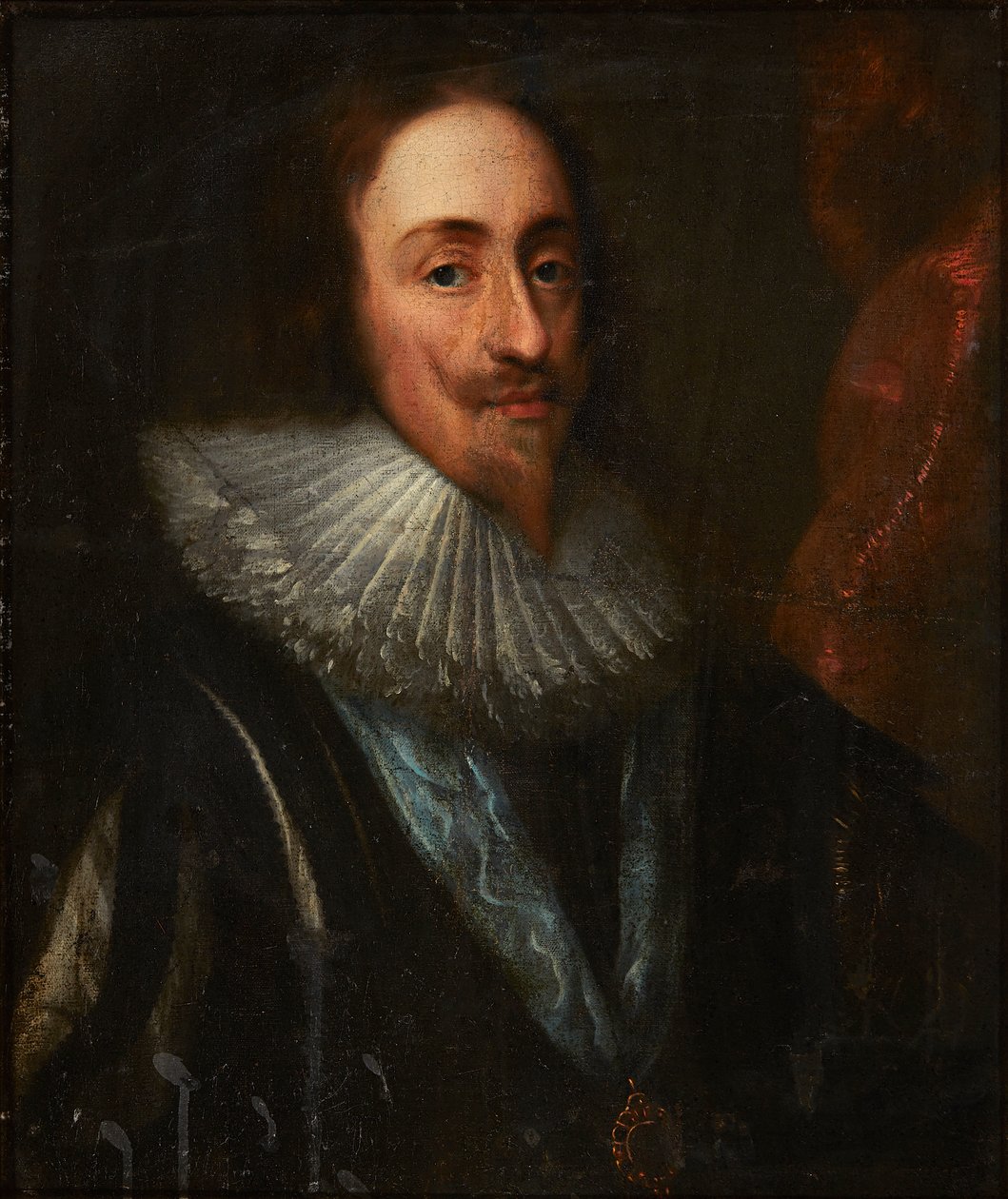 Porträtt av kung Charles I (olja på duk) av Daniel (circle of) Mytens