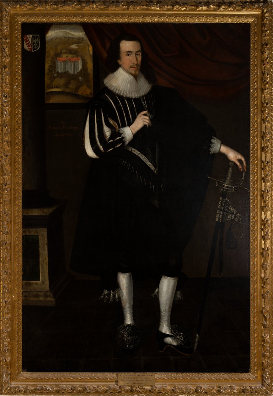 Sir Edward Bisshopp Kt, 2nd Bt. Av Parham (1602-1649) av Daniel (circle of) Mytens