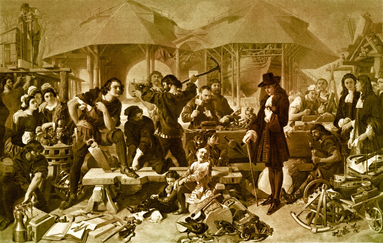 Peter den store på Deptford Dockyard av Daniel 1806 70 Maclise