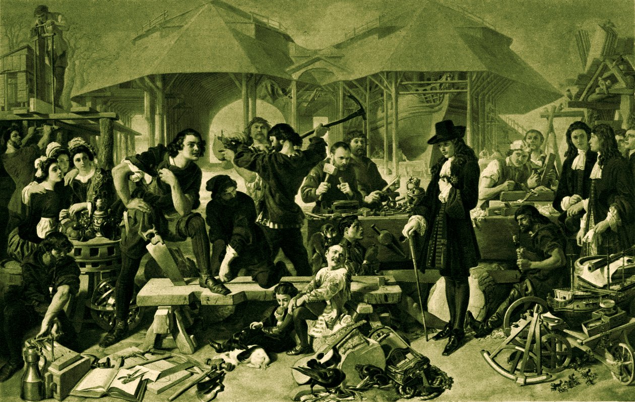 Peter den store på Deptford Dockyard av Daniel 1806 70 Maclise