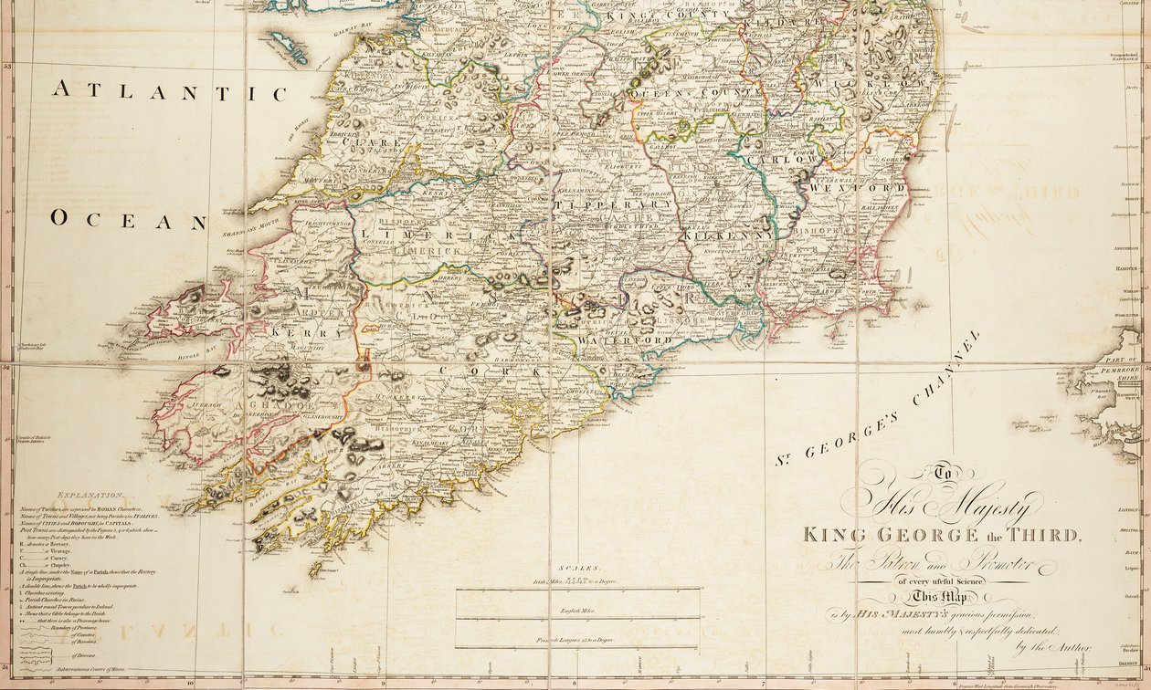 En ny civil och kyrklig karta över Irland av Daniel Augustus Beaufort