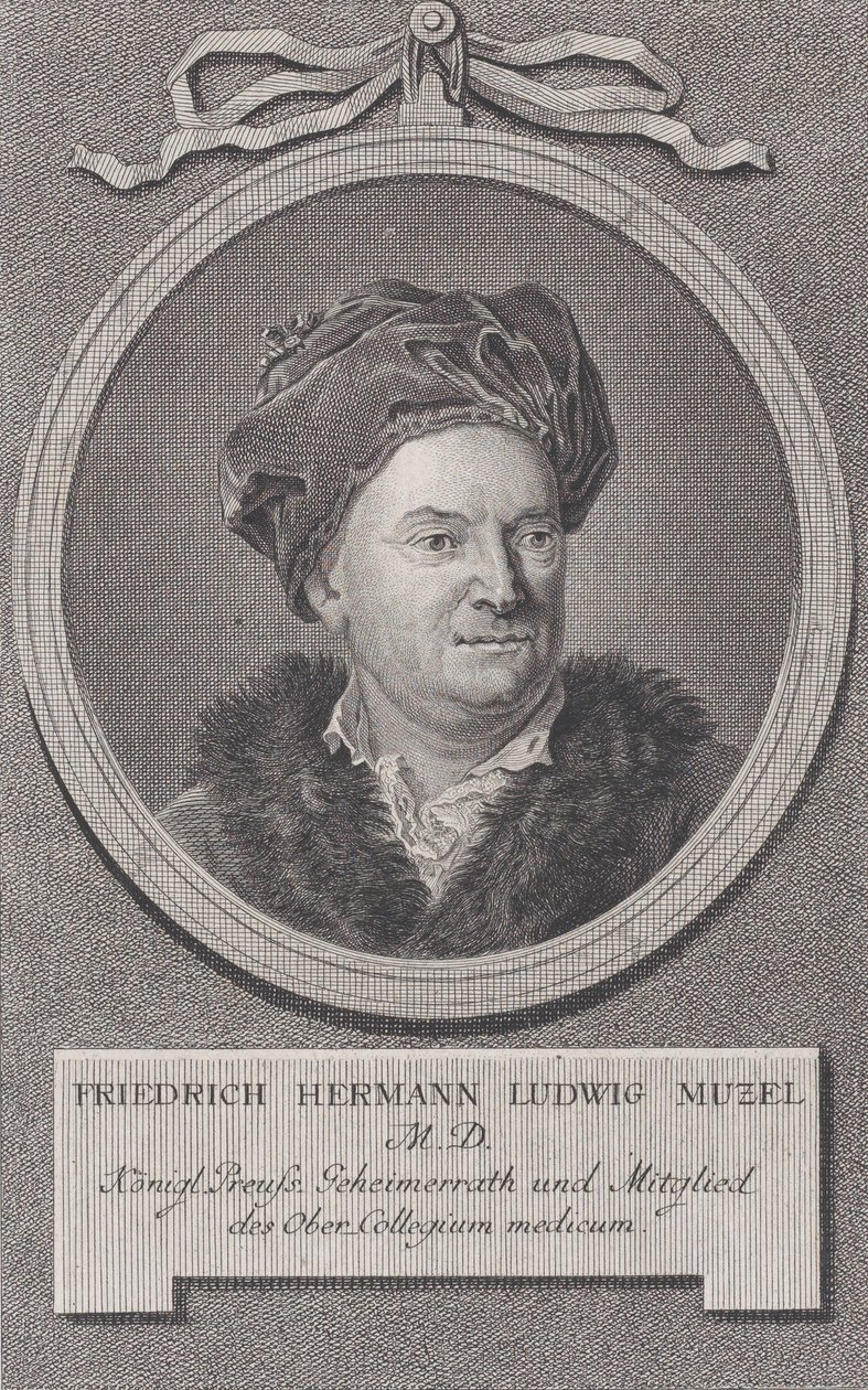 Porträtt av Friedrich Ludwig Hermann Muzel, ca. 1778. av Daniel Berger