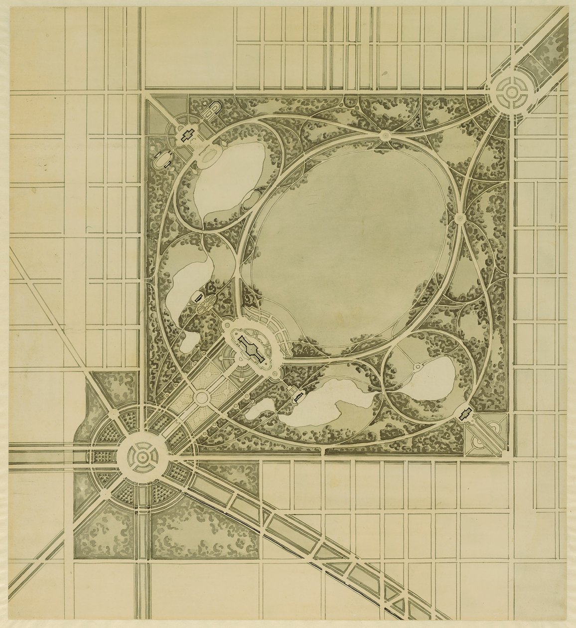Plan of Chicago, Plate 62, Plan of a Proposed Park, 1909. av Daniel Burnham
