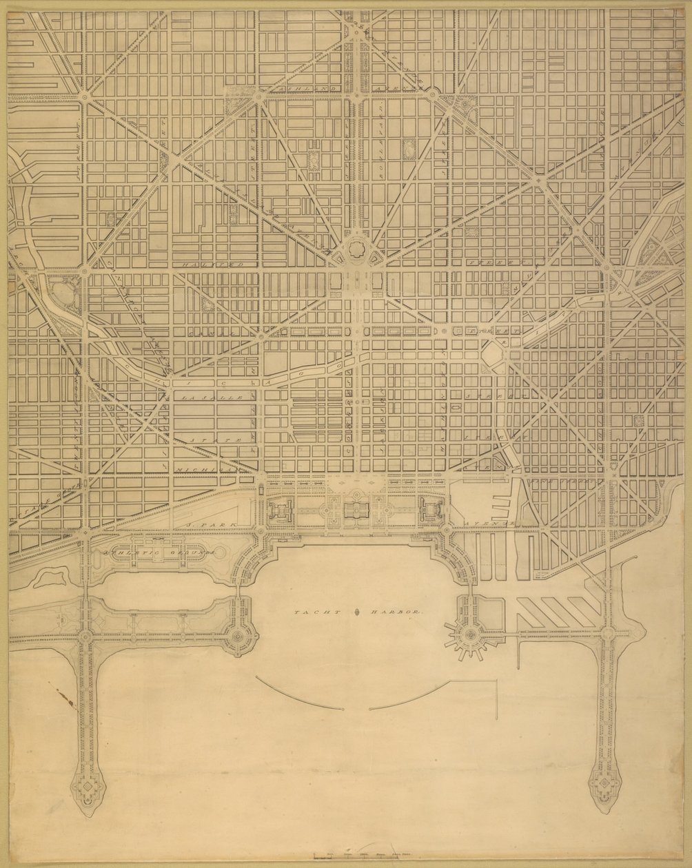 Plåt 110 från The Plan of Chicago, 1909: Chicago. Plan för det kompletta gatusystemet... av Daniel Burnham