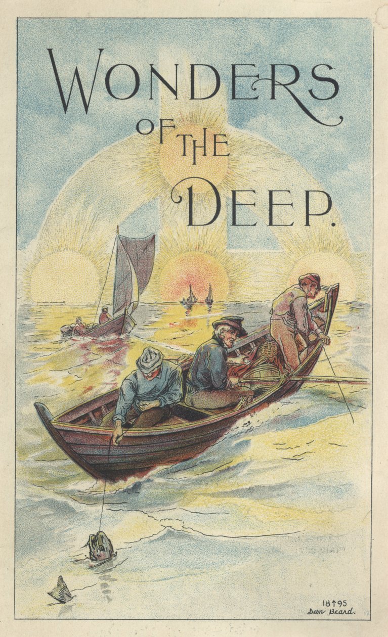 "Djupets underverk", reklam för Scotts emulsion av torskleverolja med hypofosfiter, 1895 av Daniel Carter Beard