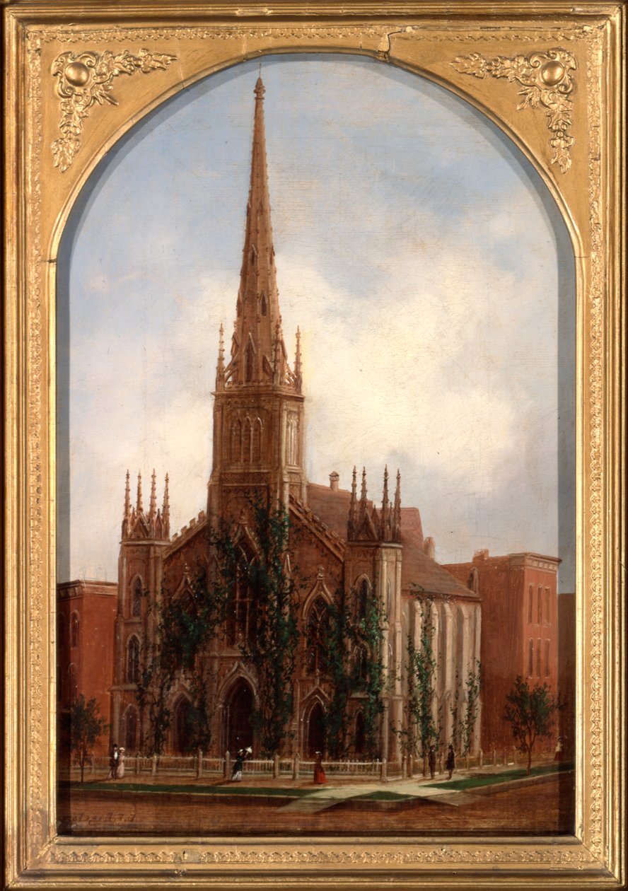 St. Pauls Universalist Church före branden 1871, c.1872 av Daniel Folger Bigelow