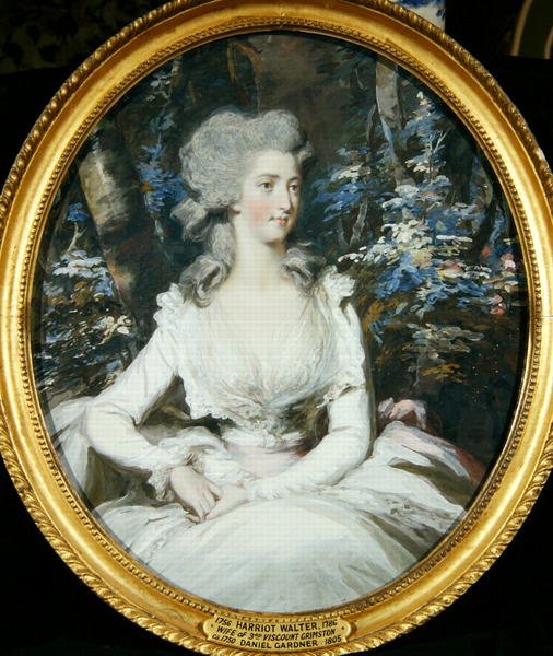Harriot Walter (1756-86) 3:e Viscountess Grimston (olja på duk) (för par se 242129) av Daniel Gardner