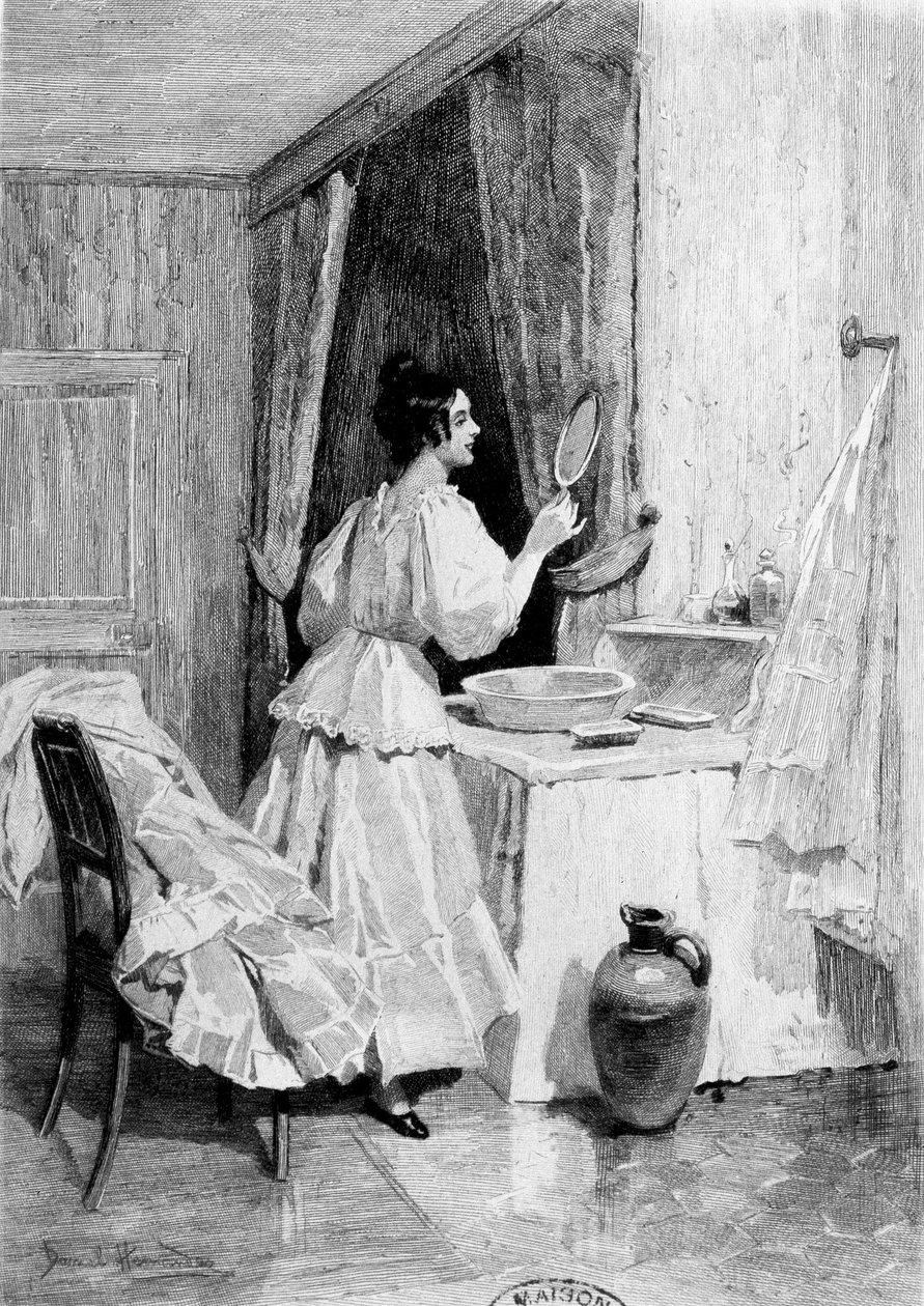 Eugénie Grandet i hennes badrum - i ""Eugénie Grandet"", ill. av Daniel Hernandez av Daniel Hernandez
