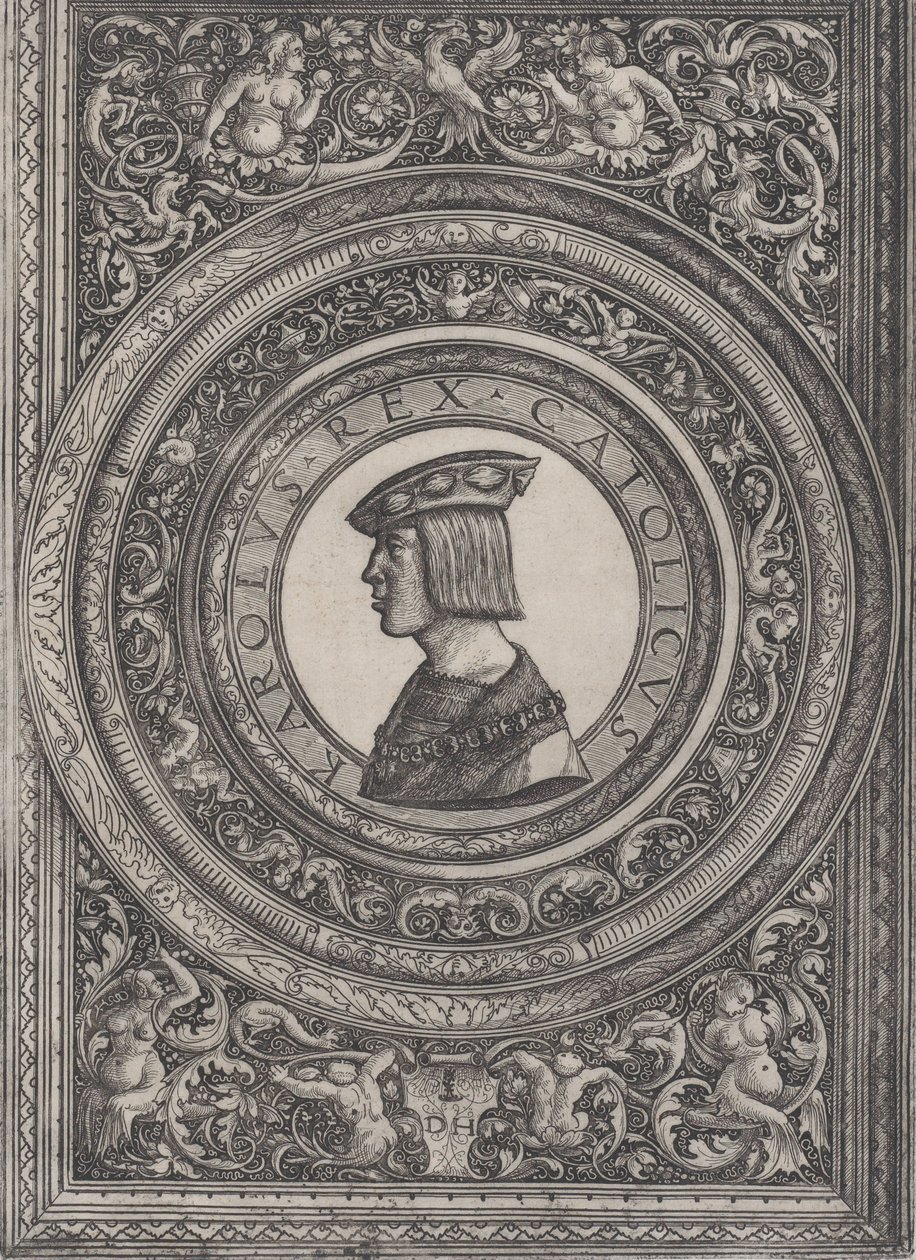 Porträtt av kejsar Karl V, ca. 1519. av Daniel Hopfer