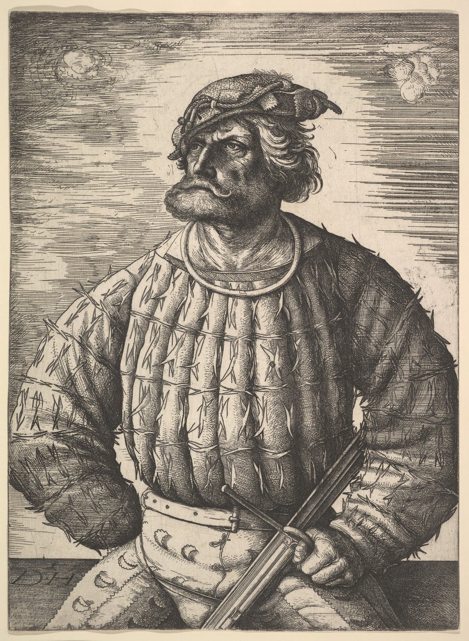 Porträtt av Kunz von der Rosen, cirka 15151518. av Daniel Hopfer