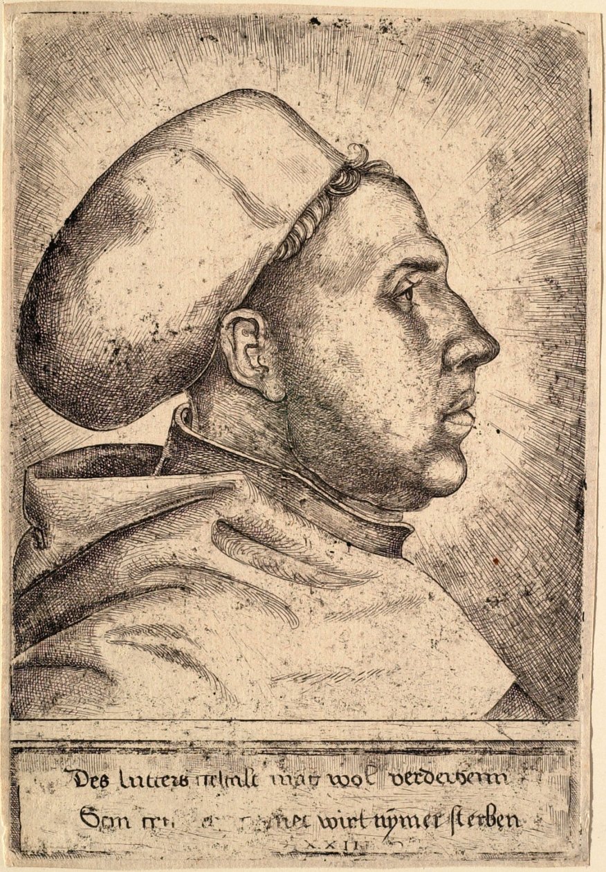 Porträtt av Martin Luther av Daniel Hopfer