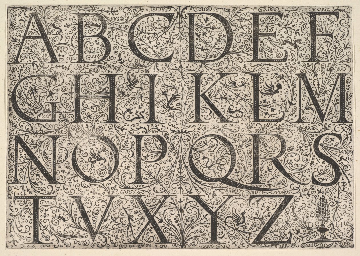 Romersk versaler, ca. 1520. av Daniel Hopfer