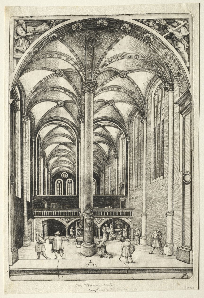 Utsikt i det inre av St. Catherines kyrka i Augsburg av Daniel Hopfer