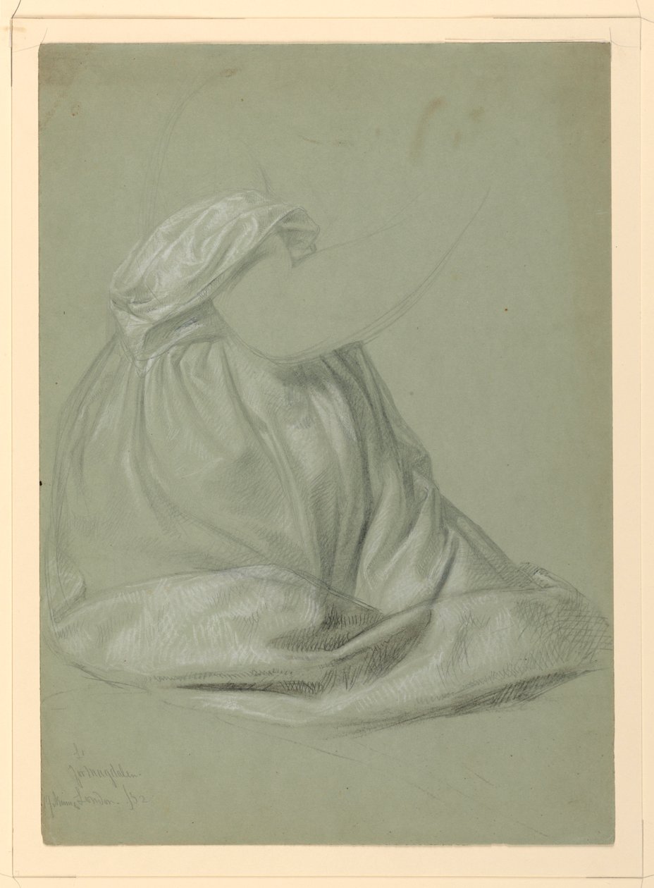 Draperistudie för "A Magdalen" av Daniel Huntington