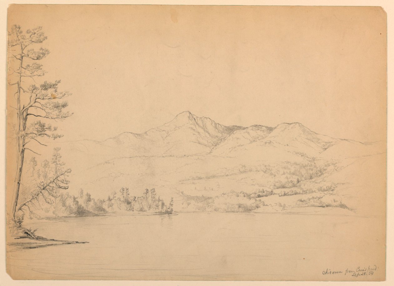Teckning, Chocorua Mountain från Cara