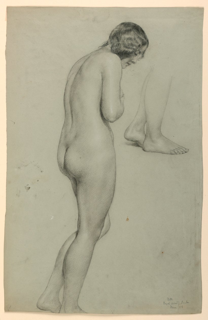 Teckning, Kvinnlig nakenbild, 1858 av Daniel Huntington
