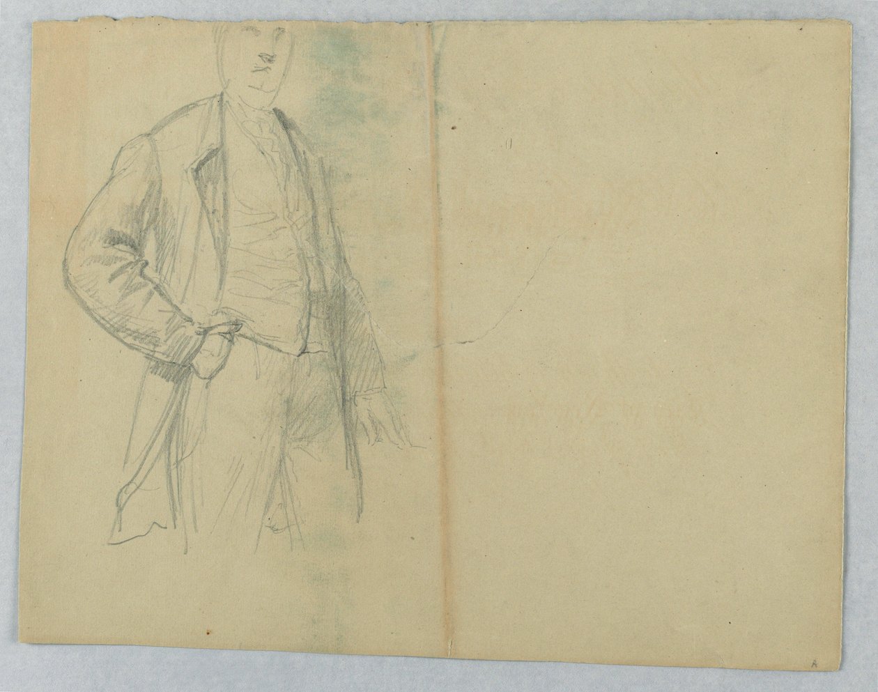 Teckning, Mr Samuel Ward Sr, stående med handen i fickan, 1880 av Daniel Huntington