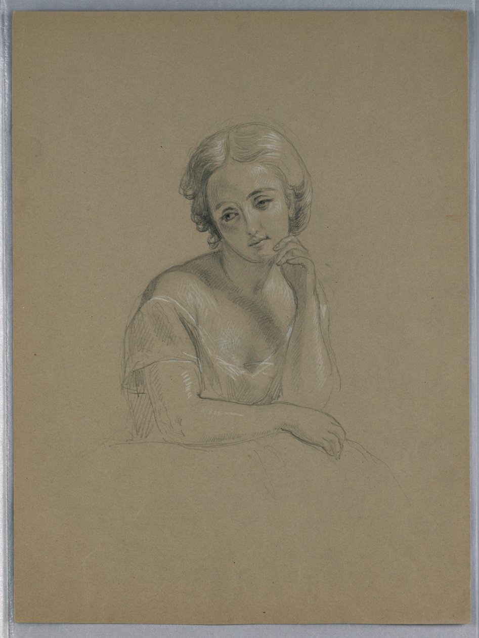 Teckning, möjlig studie till "Marth", 1860 av Daniel Huntington