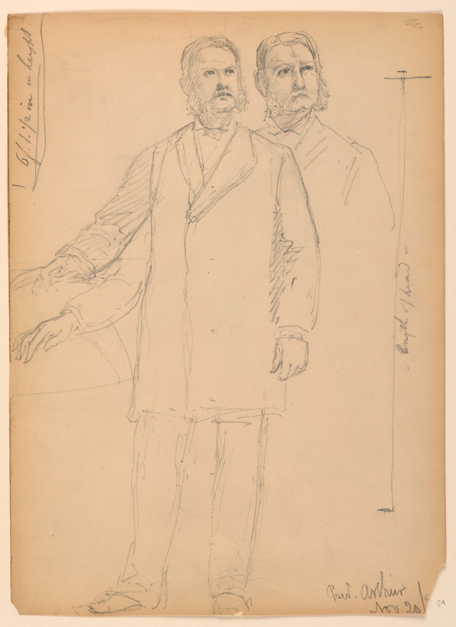 Teckning, president Chester A. Arth, 1850 av Daniel Huntington