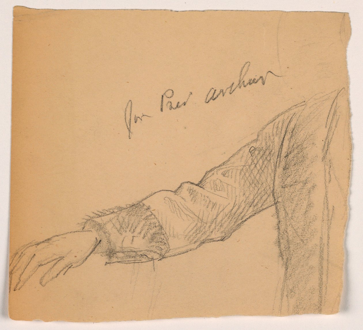 Teckning, president Chester A. Arthurs högra arm, 1884 av Daniel Huntington