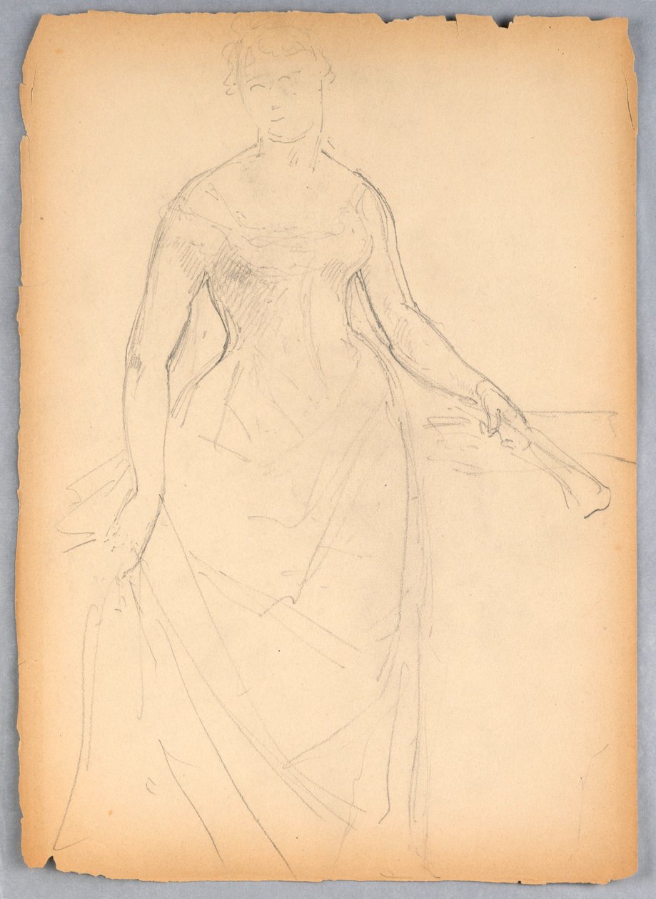 Teckning, Skiss till porträtt av Bella Worsham, 1878 av Daniel Huntington