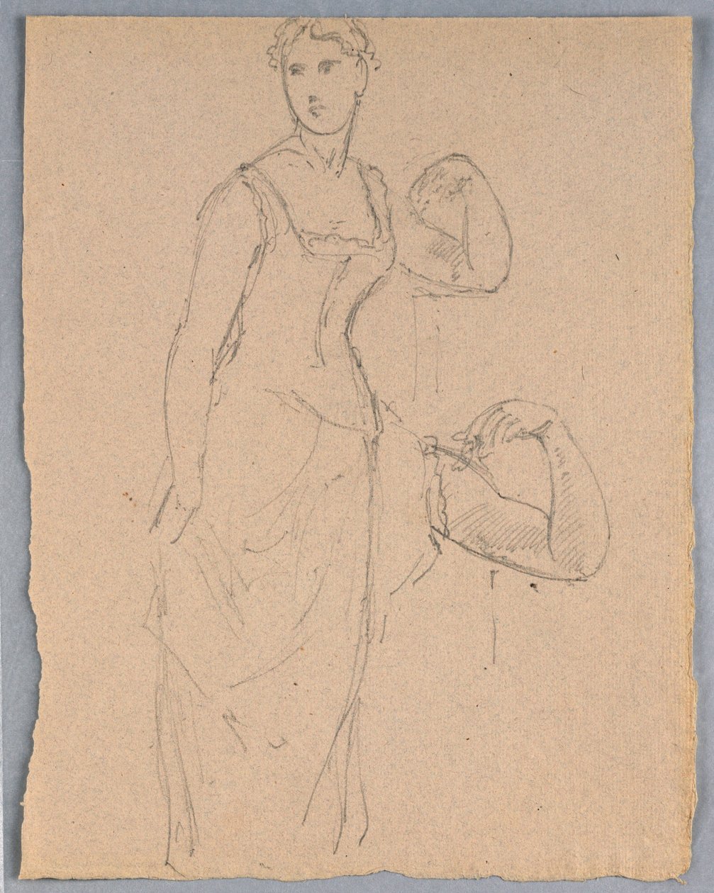 Teckning, Skiss till porträtt av Bella Worsham, 1878 av Daniel Huntington