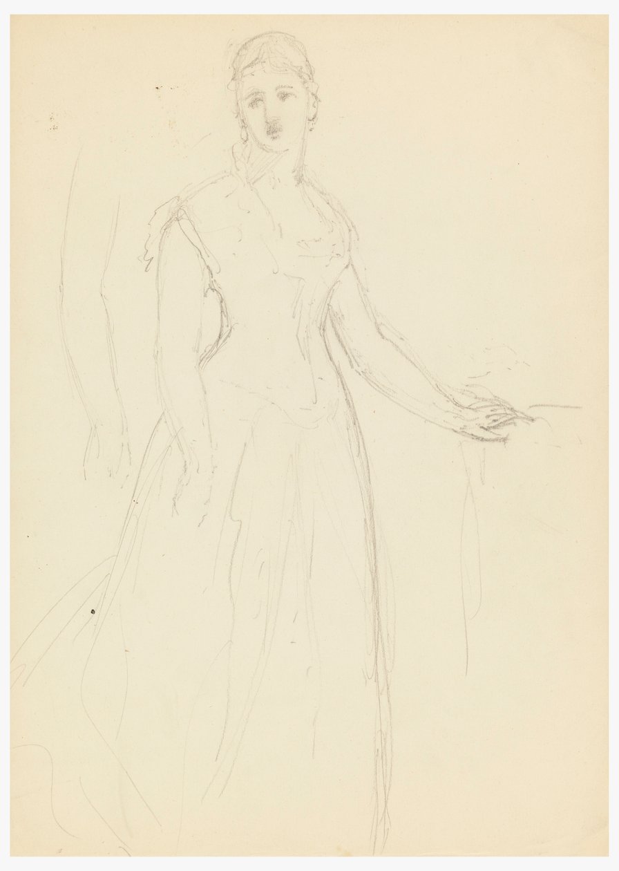 Teckning, Skiss till porträtt av Bella Worsham, 1878 av Daniel Huntington