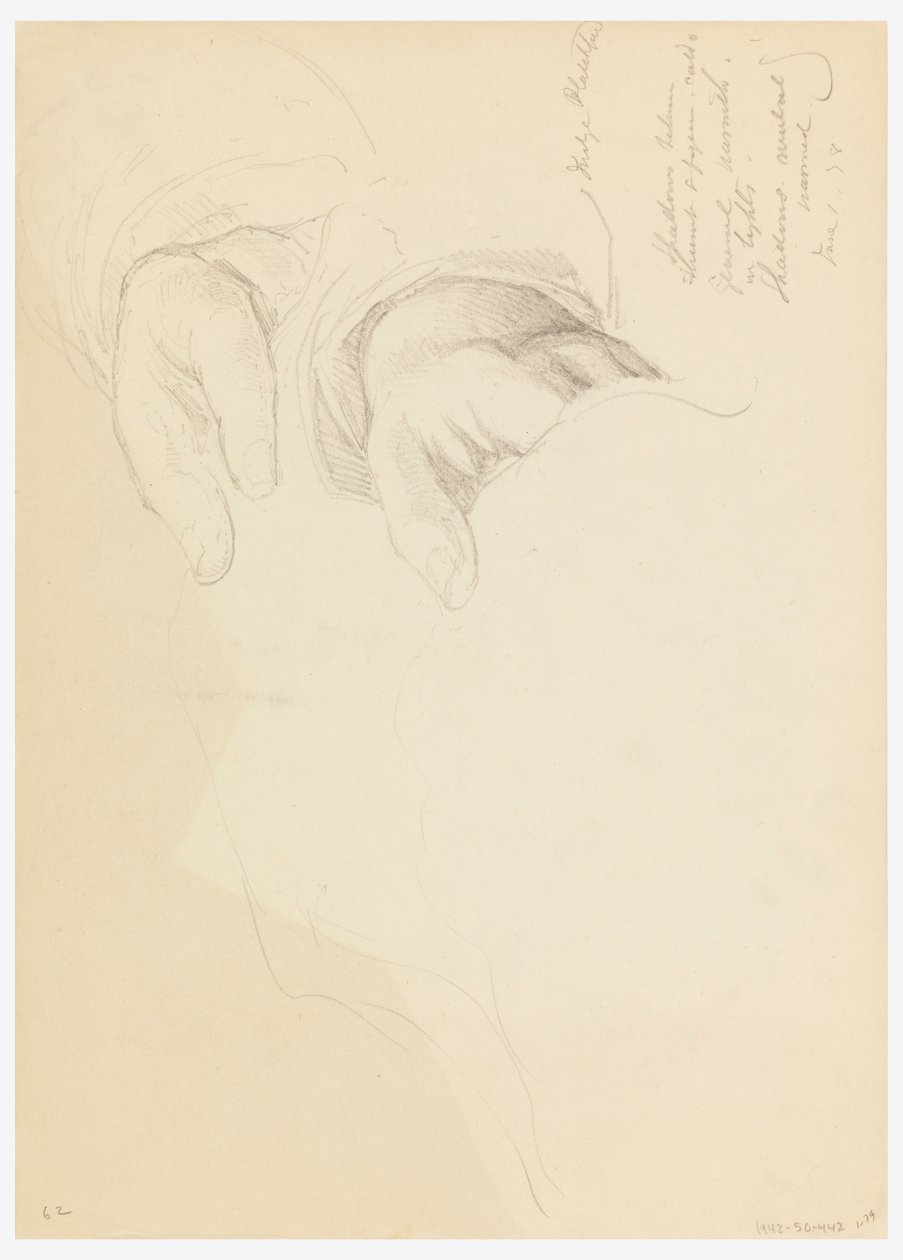 Teckning, Skiss till porträtt av Bella Worsham, 1878 av Daniel Huntington