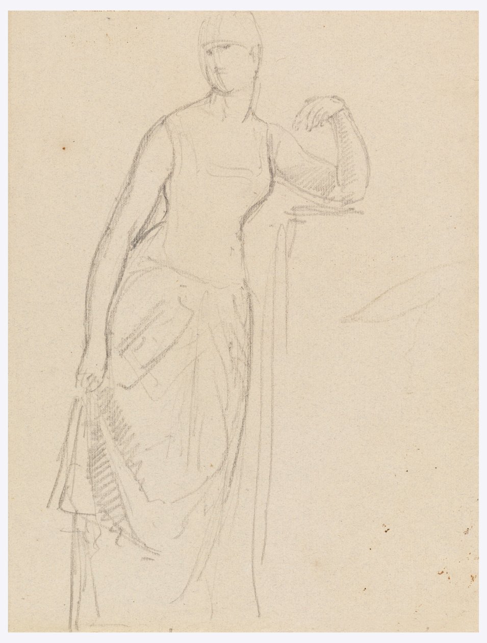 Teckning, Skiss till ett porträtt av Mrs Bella Worsham, 1878 av Daniel Huntington