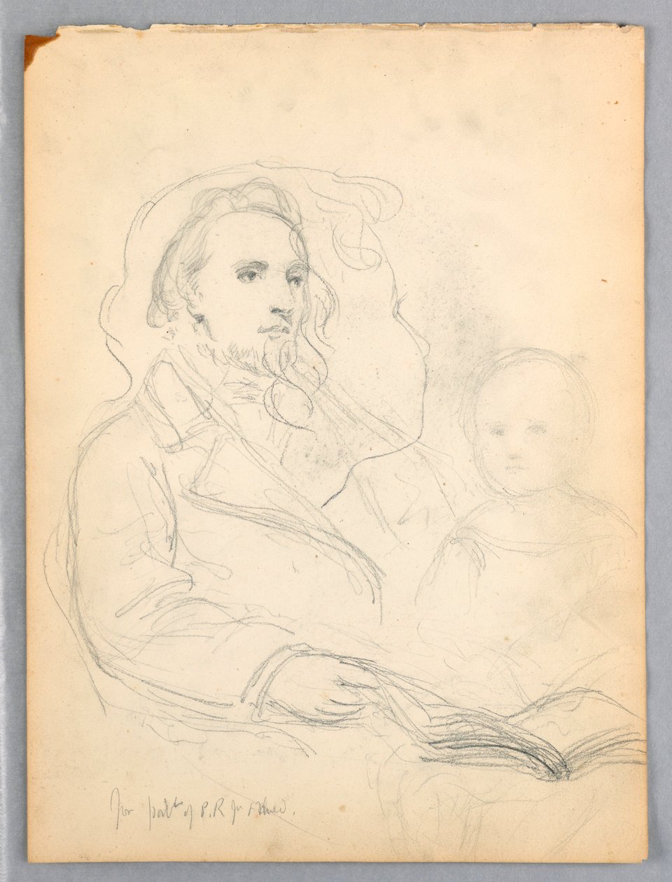 Teckning, Skisser till "Lesson of Charity" och porträtt av Peter Richards, Jr, 1849 av Daniel Huntington