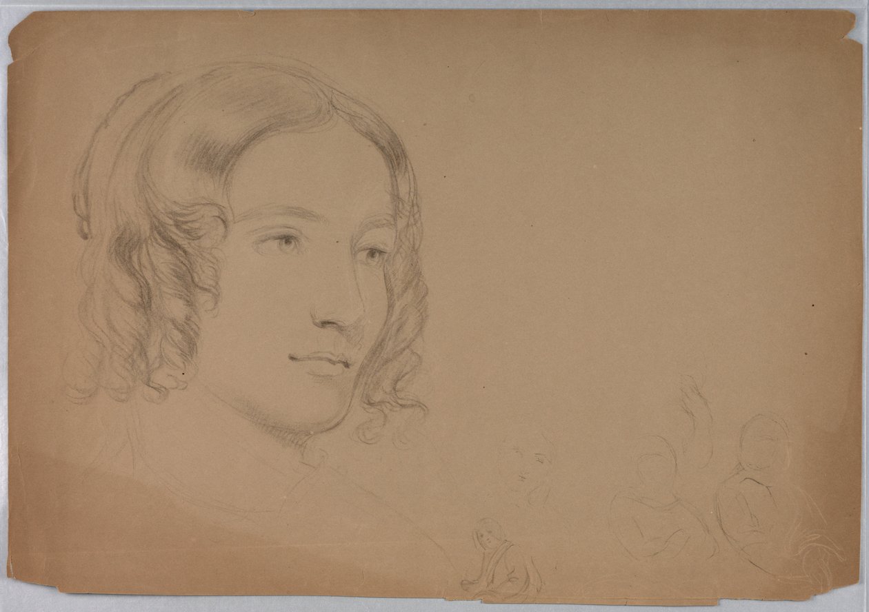 Teckning, Skisser av kvinnohuvuden, 1840-tal av Daniel Huntington