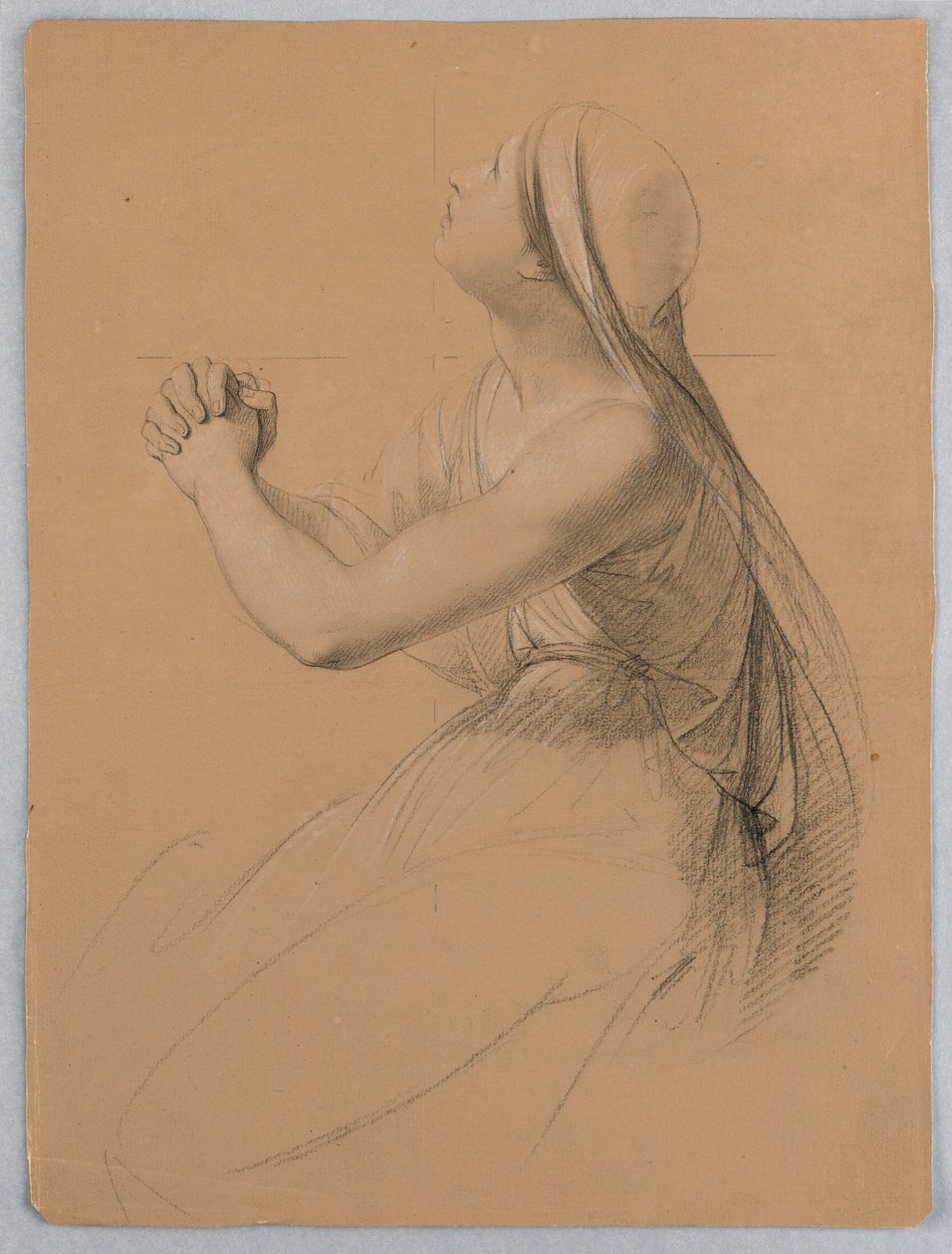 Teckning, Studie till "Communion of t", 1844 av Daniel Huntington