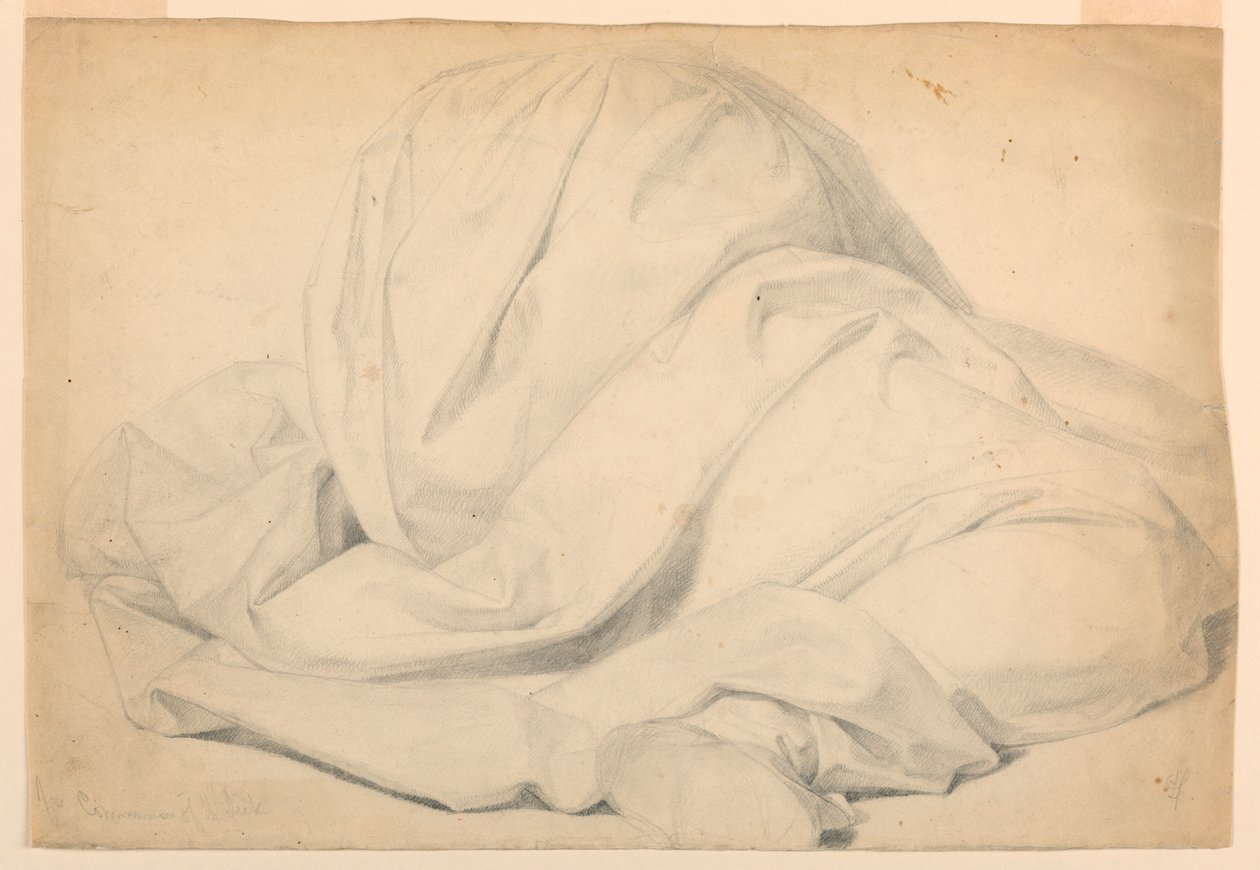 Teckning, studie till "De sjukas nattvard", 1844-45 av Daniel Huntington