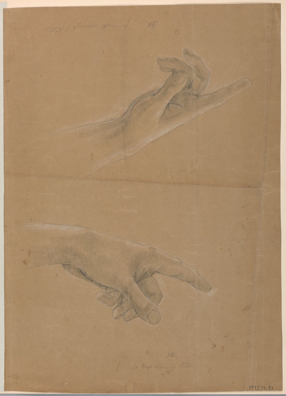 Teckning, studie till "Early Christia", 1839-40 av Daniel Huntington